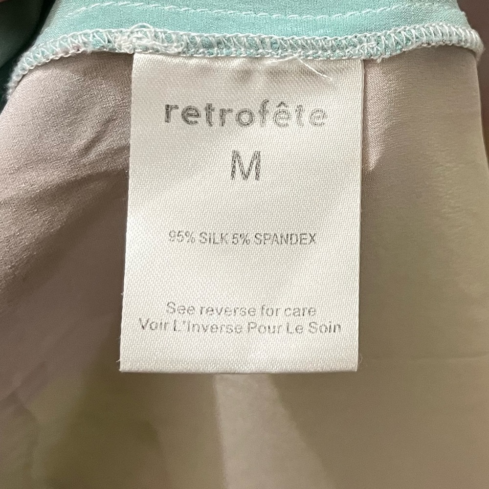 Retrofête Marlene Silk Dress in Rainbow Tie-Dye, Size M - Picture 6 of 16